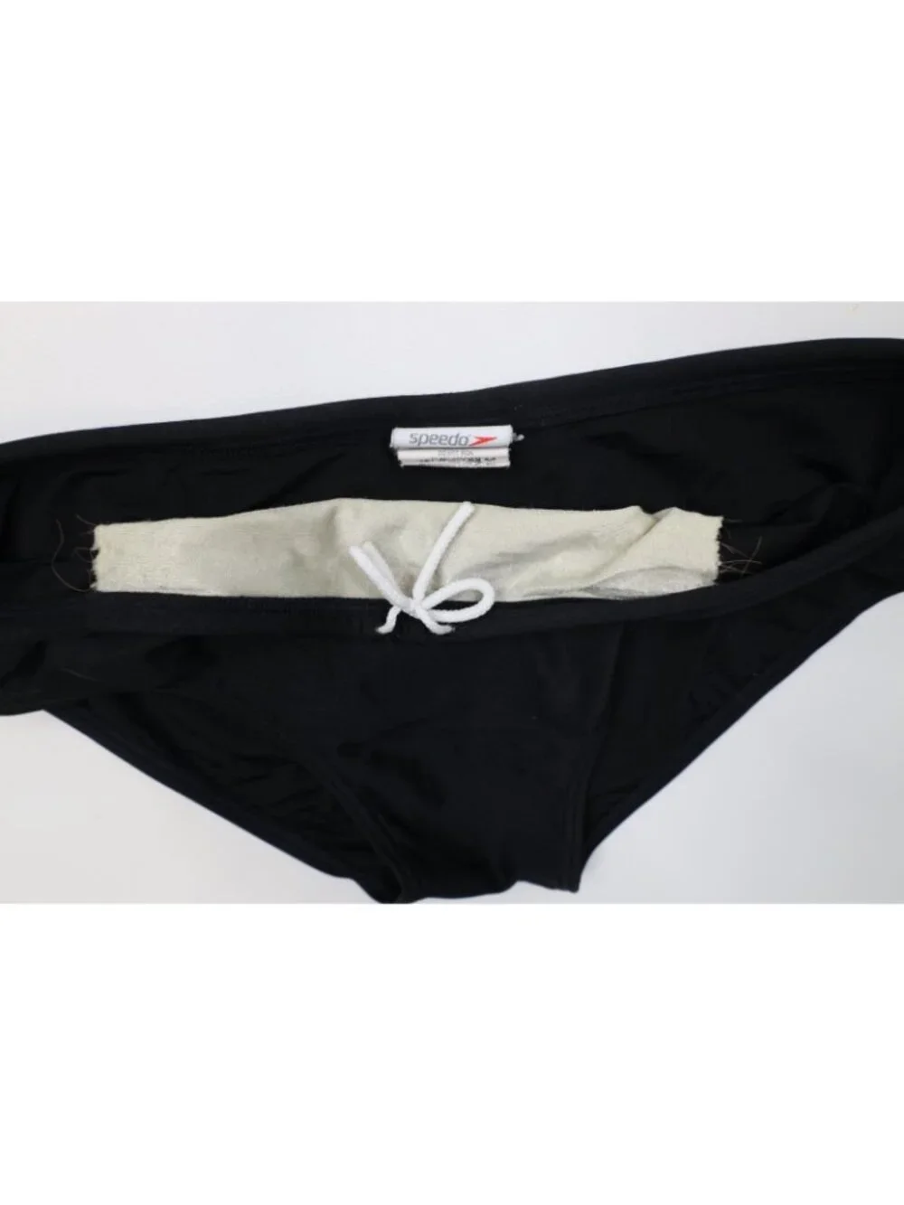 Vintage Speedo Mens 36 Pride Twink Compression Swimming Briefs Shorts Black
